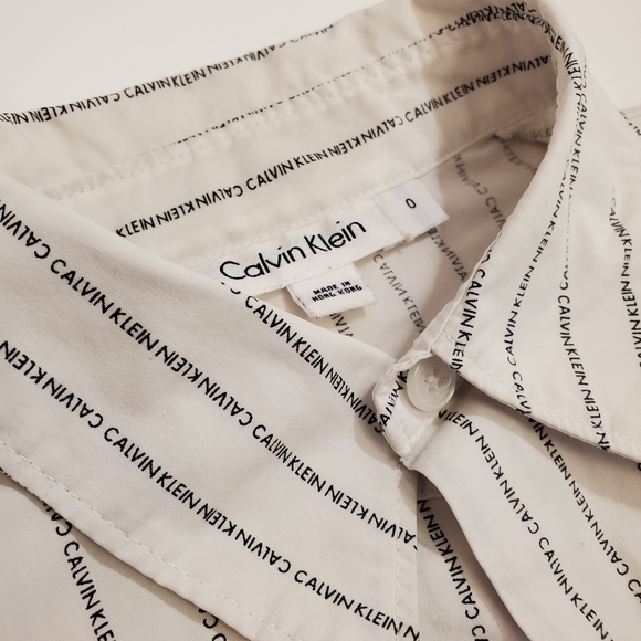 Calvin Klein Fitted Button Up with Branded Stripes - Picture 5 of 5